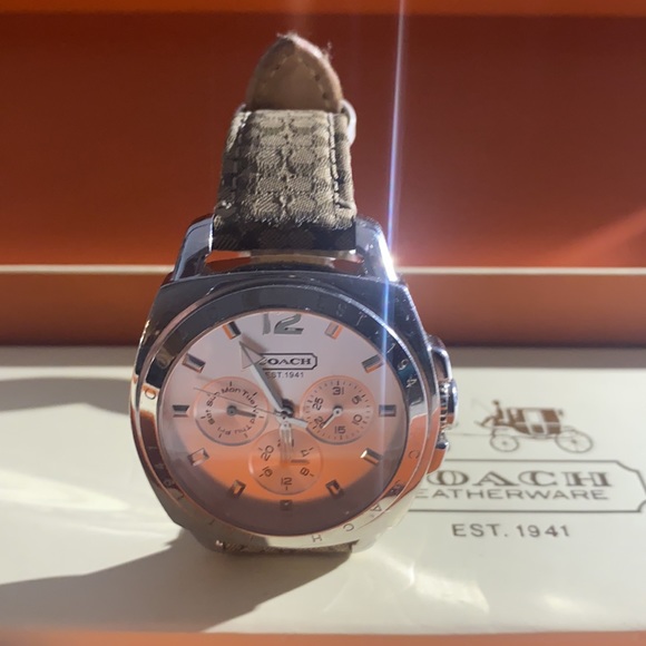 Coach Monogram Leather Watch - Picture 1 of 8